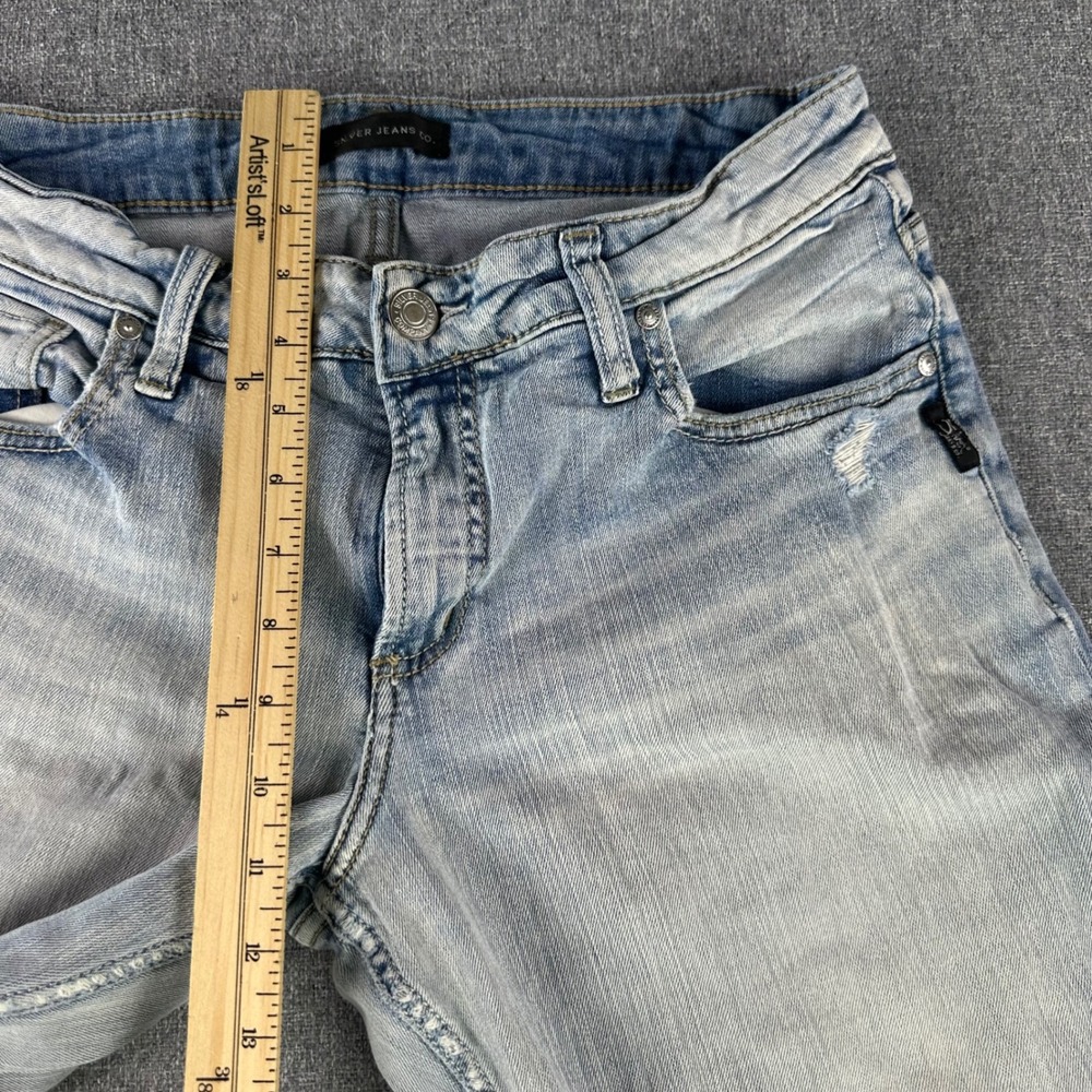 Silver Jeans Co. Jeans Womens 28/29 Boyfriend Light Blue Distressed L27170SJL190 - Picture 8 of 12